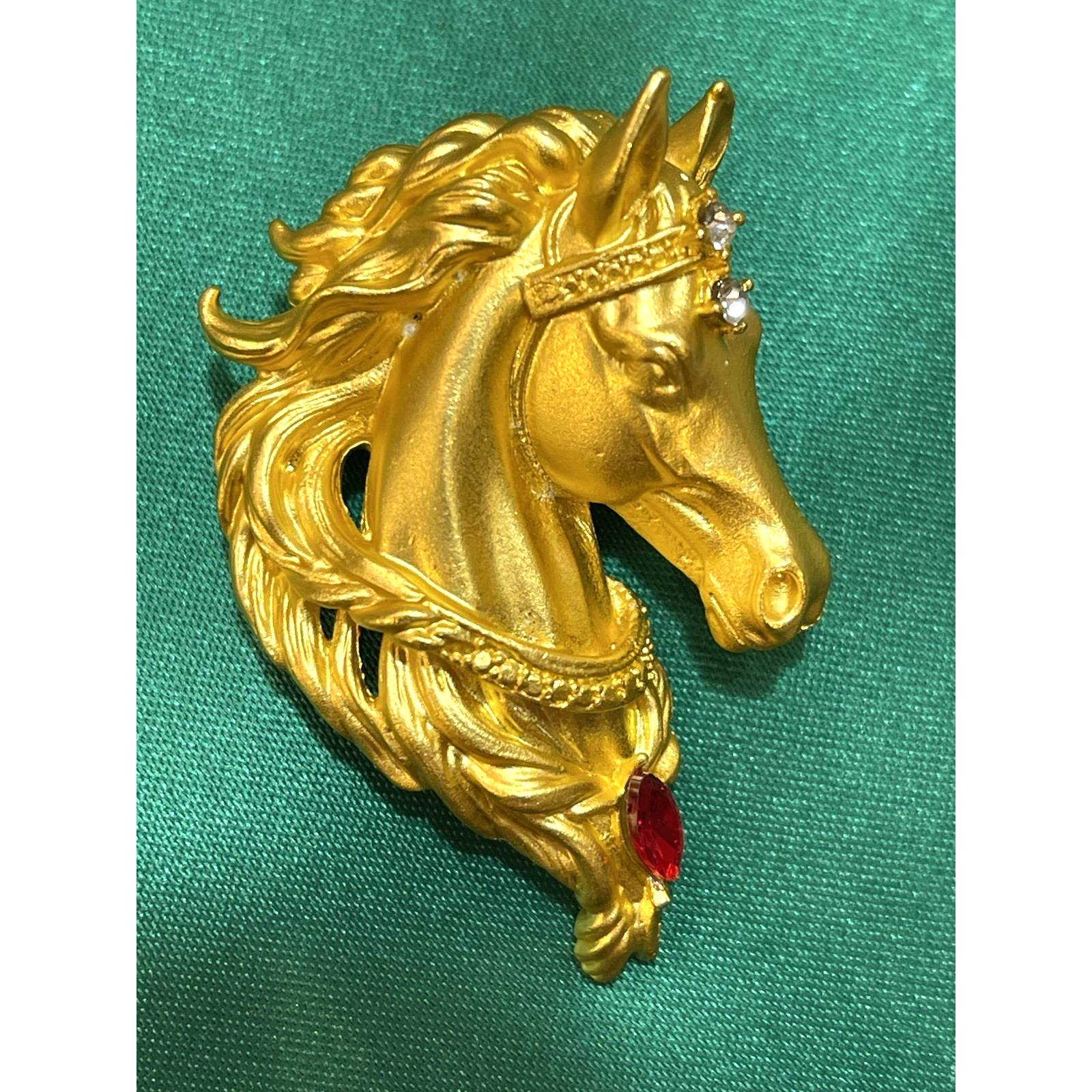 Nwot Gold Horse Head Brooch Pin Horse Racing Kentucky Derby Triple Crown